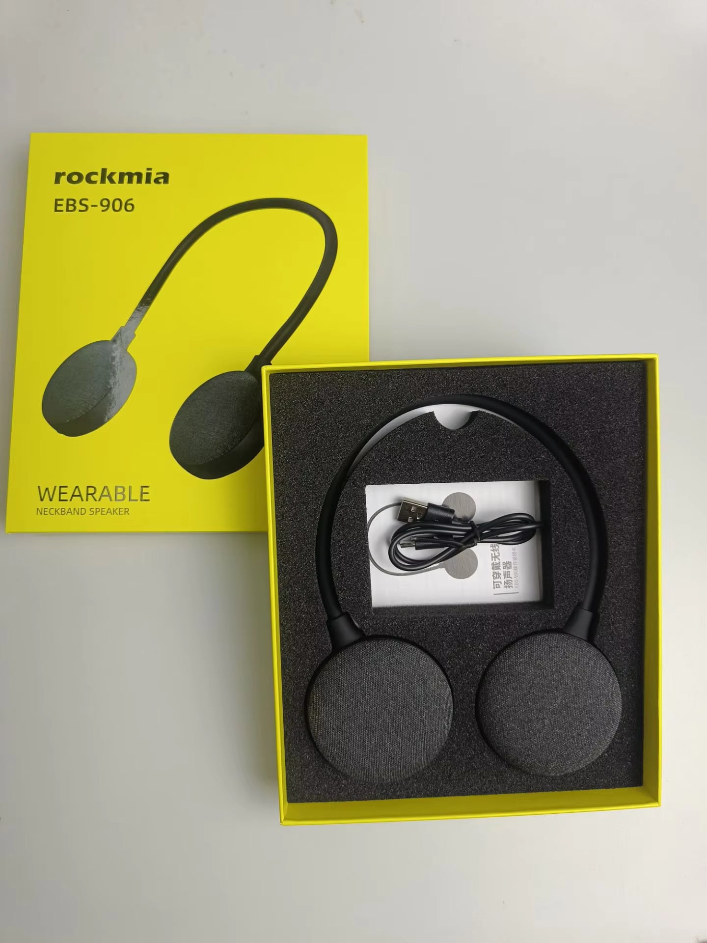 Rockmia Neck Speaker EBS-906 Bluetooth 5.0 Wearable Wireless TF Card  Music Player For Home  Outdoor Walking  Ridding  Cycling