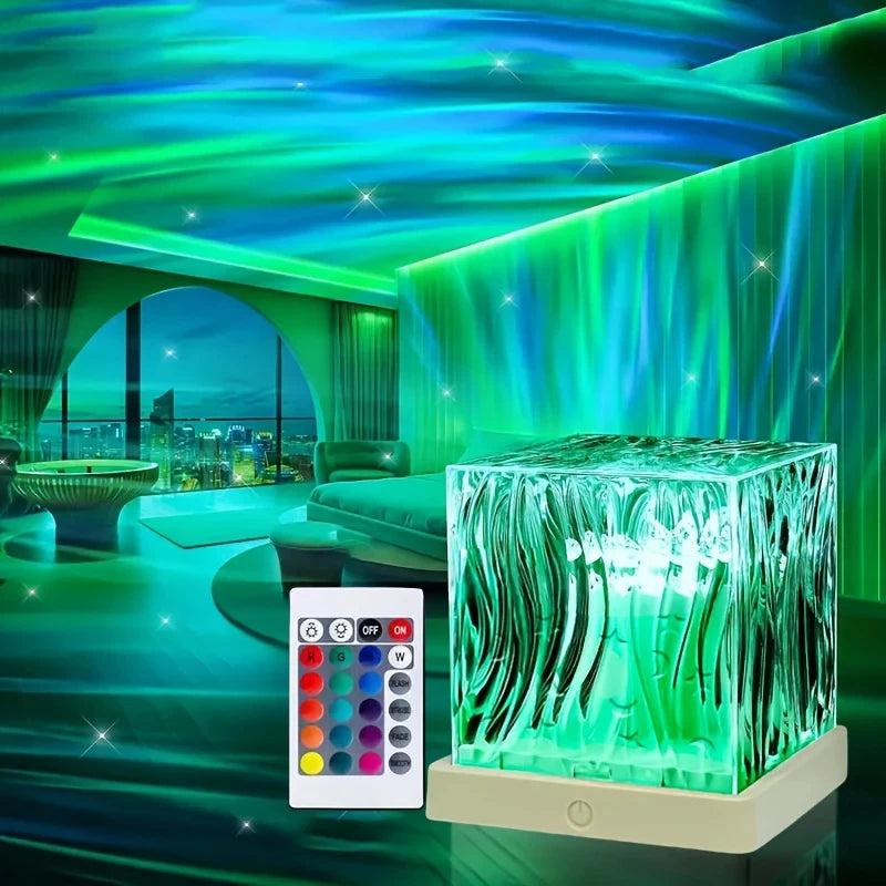 LED Water Ripples Lamp Galaxy Projector Night Light with Remote Control USB Powered A Mood Light Perfect for Home Room Decor