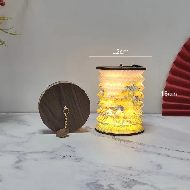 Night Light USB Portable Foldable Book Lamp Creative Gift For Bedroom Study Room Japanese-Style Lantern Decoration Night Light