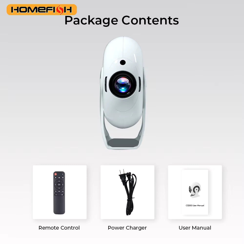 2025 Newest Mini Native Android 4K Projector 100ANSI 2.4G/5G WIFI BT5.0 Cinema Outdoor Portable 360° Rotable Projector