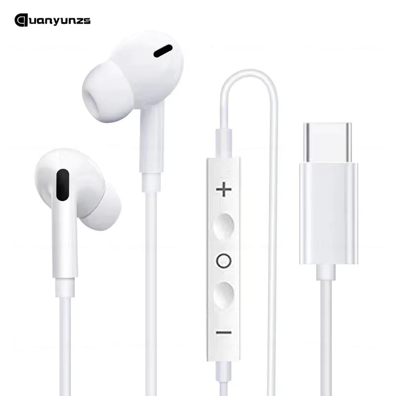 Original Wired Earphones For iPhone 15 16 14 13 12 11 Pro Max 7/8Plus X XR XS In-Ear Earbud For Lightning USB C 3.5mm Earbuds