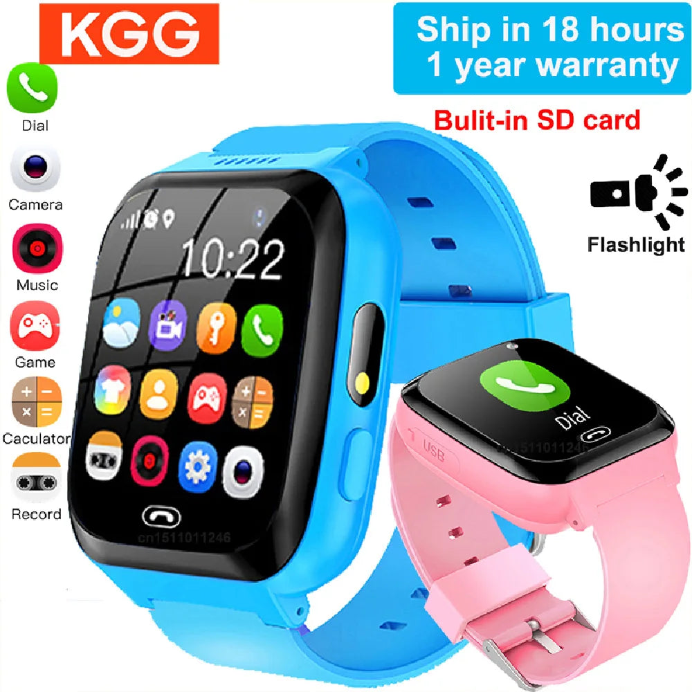 Smart Watch Kids Phone Call Music Play Flashlight 6 Games Smartwatch Clock