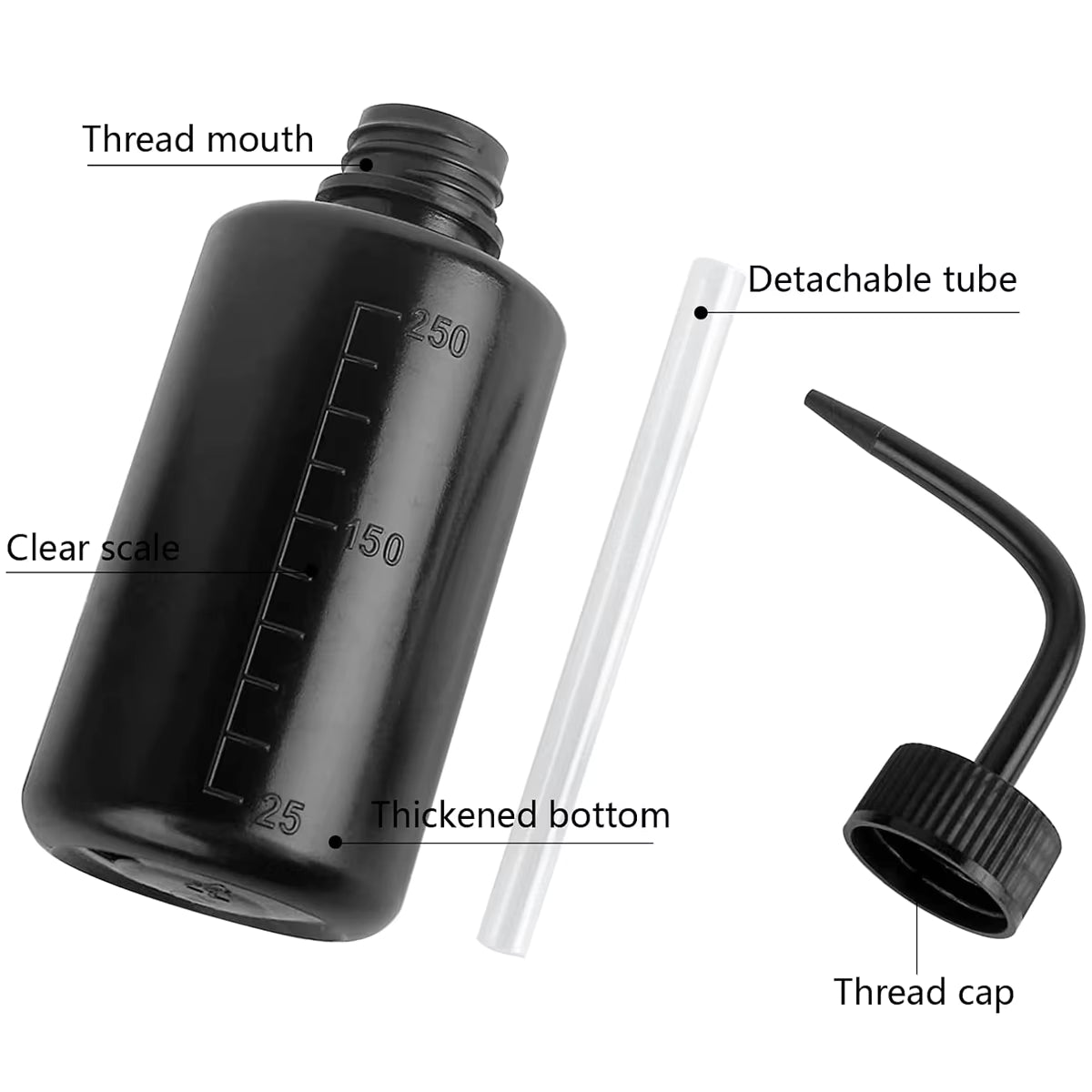 1PCS Tattoo Washing Bottle Clean Squeeze Bottle Eyelash Extension Cleaning Laboratory Measuring Bottles Plastic Makeup Tool