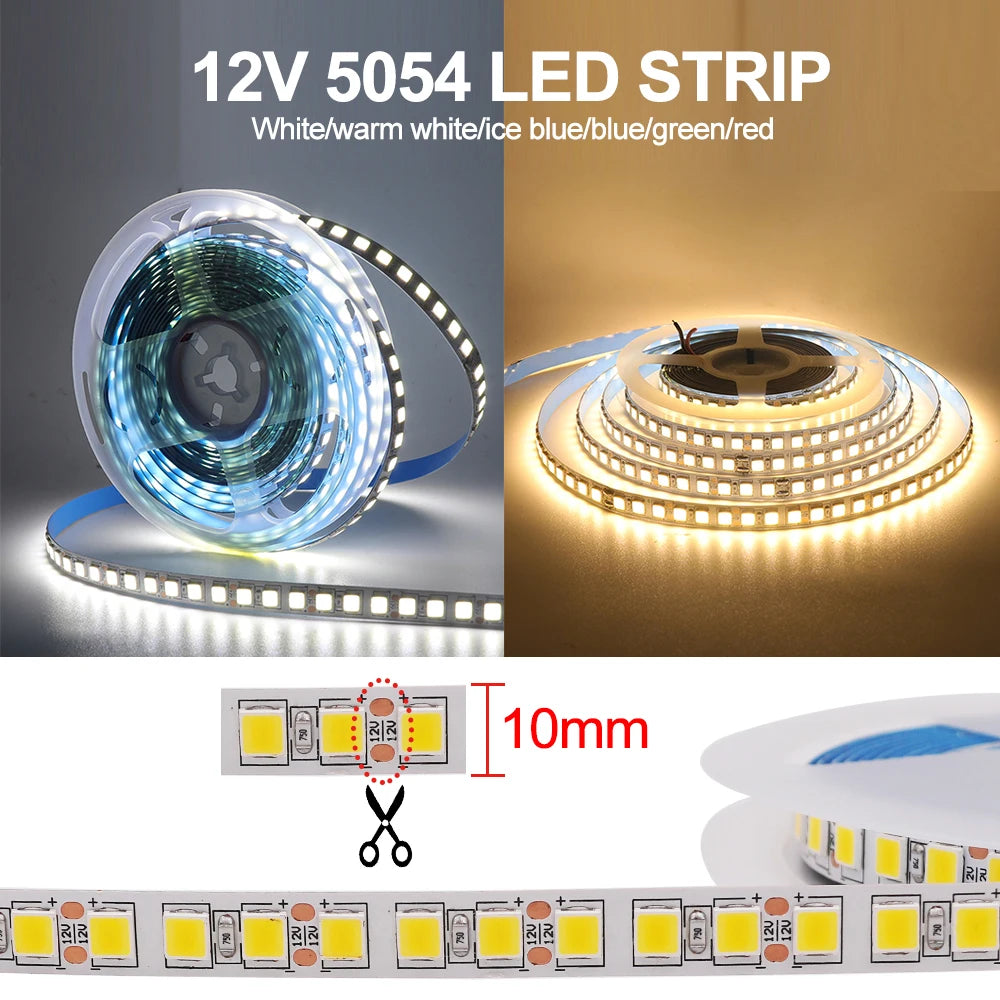 DC 12V Led Strip SMD 5050 5054 2835 Waterproof 6000K 4000K 3000K 60 120 240Leds/m Flexible LED Ribbon Tape Light Strip Lamp 5m