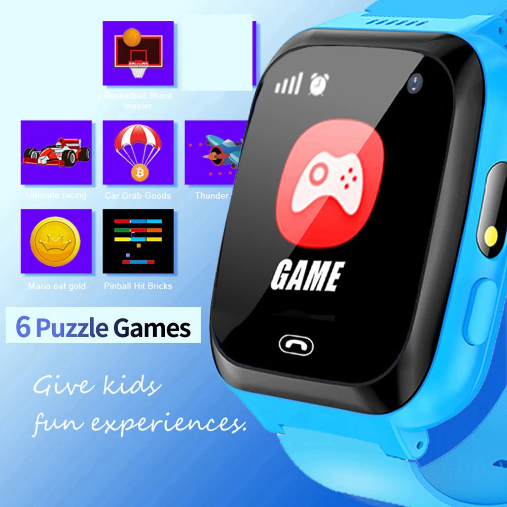 Smart Watch Kids Phone Call Music Play Flashlight 6 Games Smartwatch Clock