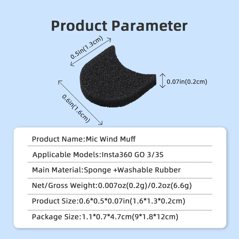 6 PCS Mic Wind Muff Windproof Cotton Audio Kit for Insta360 GO 3/3S Noise Reducer Sponge For Thumb Camera Accessories