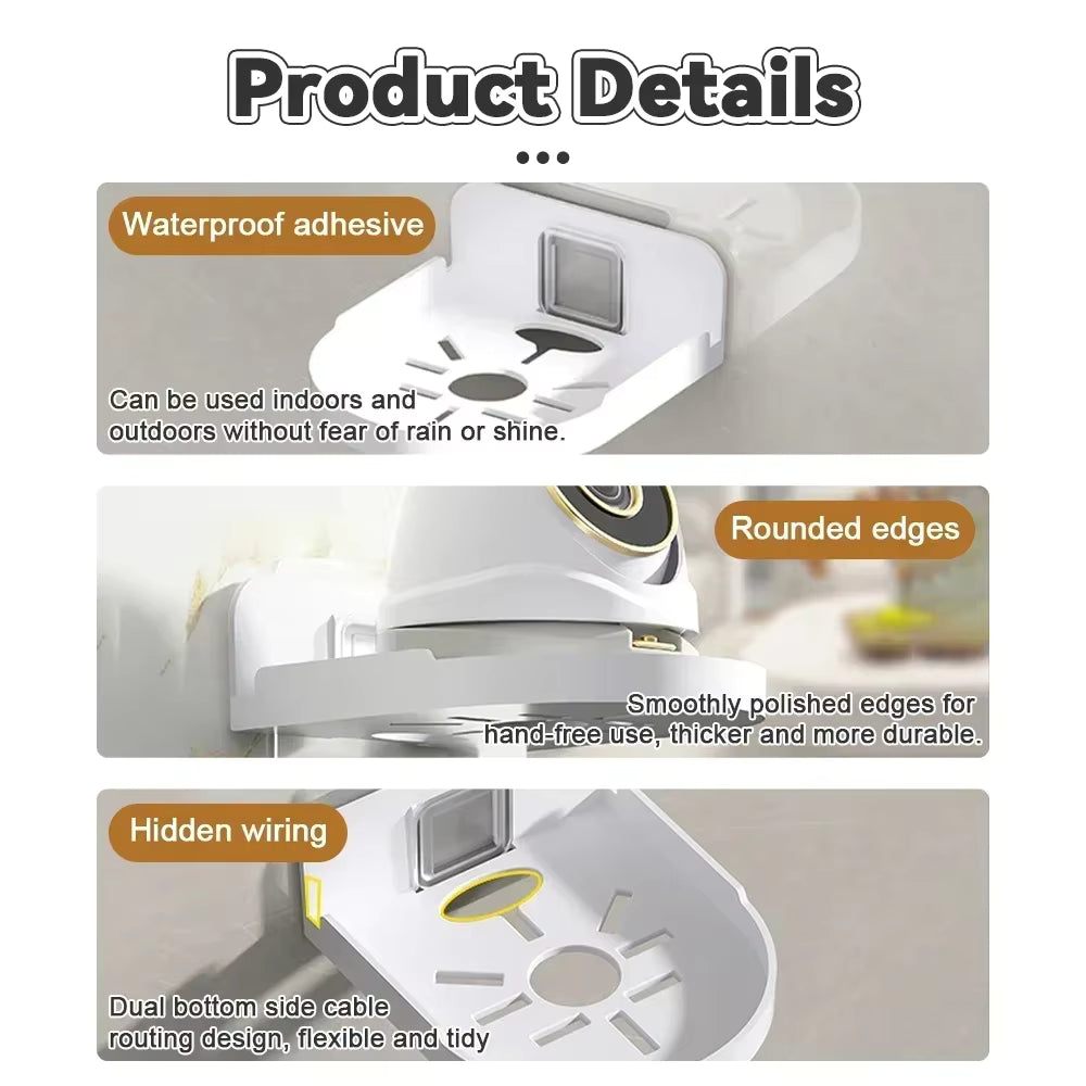 Punch-Free Security Surveillance Camera Stand New Traceless Wall-Mounted Bracket Home Self-Adhesive Drill-free Fixer 1pcs