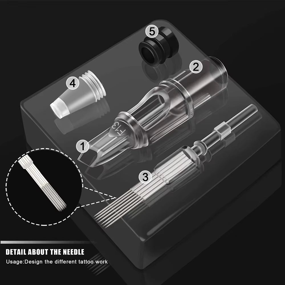 20/10PCS EMALLA Cartridge Tattoo Needles RL RS M1 RM Disposable Sterilized Safety Cartridge Needle for Rotary Tattoo Machine Pen