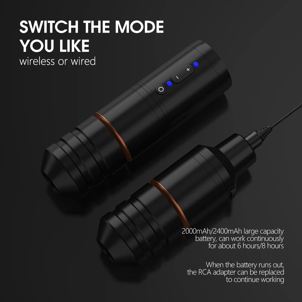 Ambition Ninja Pro Wireless Tattoo Machine Portable Battery Rotary Pen Capacity 2400mah Strong Coreless Motor for Artist Body
