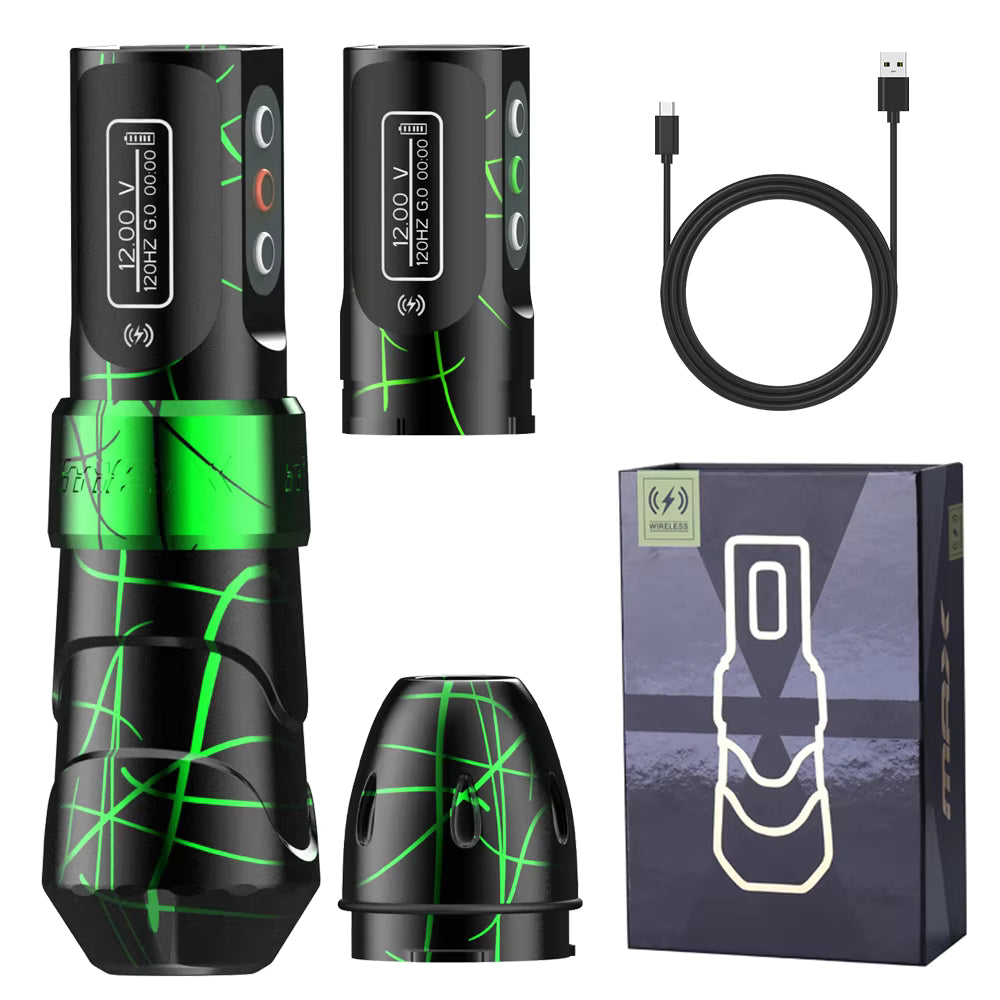 FLUK MAX Tattoo Machine  Pen 2400mAh Battery 3.5mm/4.0mm Stroke Coreless Motor Lithium Battery Pen Machine For Tattoo Artists