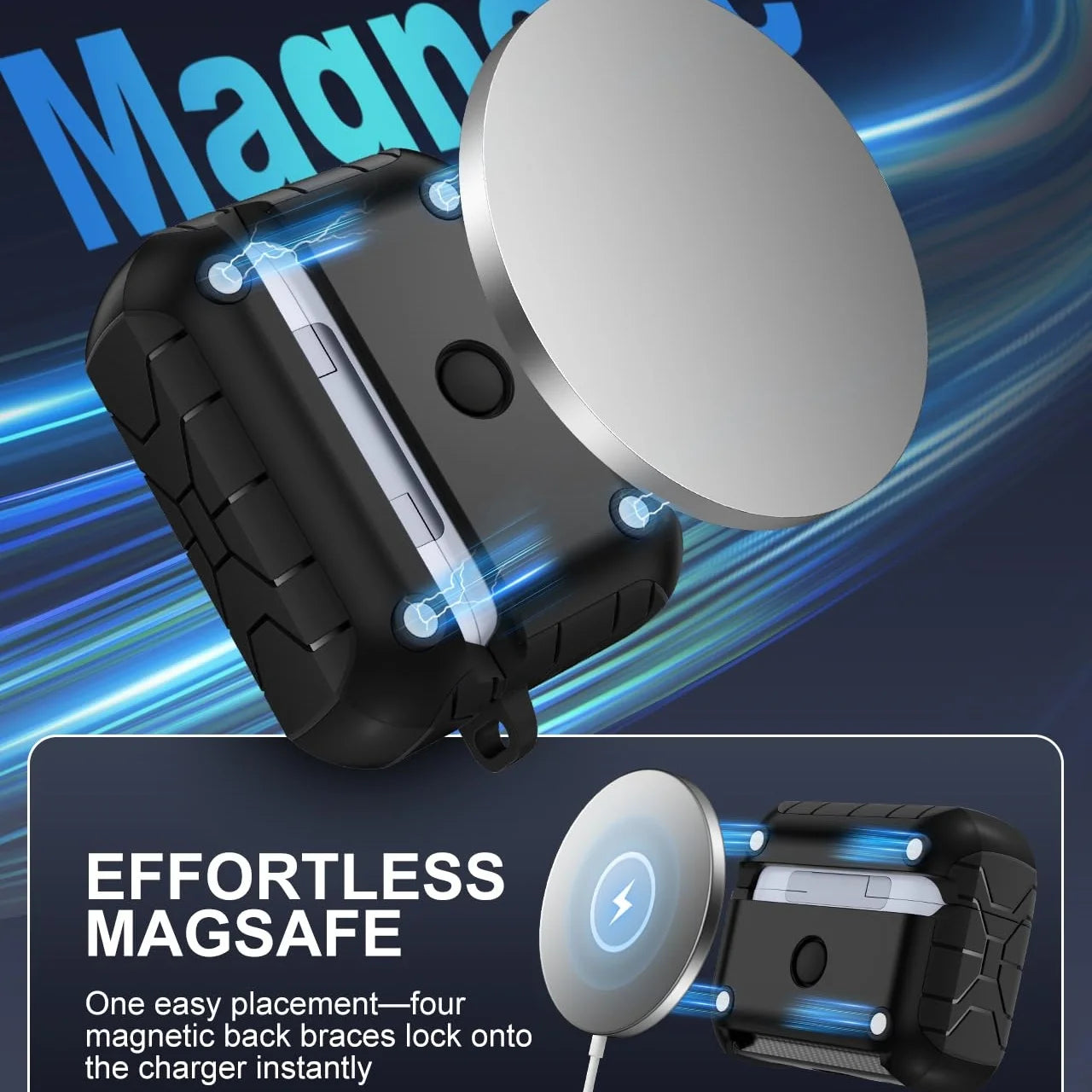 For AirPods Pro 3 (2025) Case Compatible with Magsafe Magnetic Automatic Lock with Phone Stand & Cleaning Kit For AirPods Pro 3