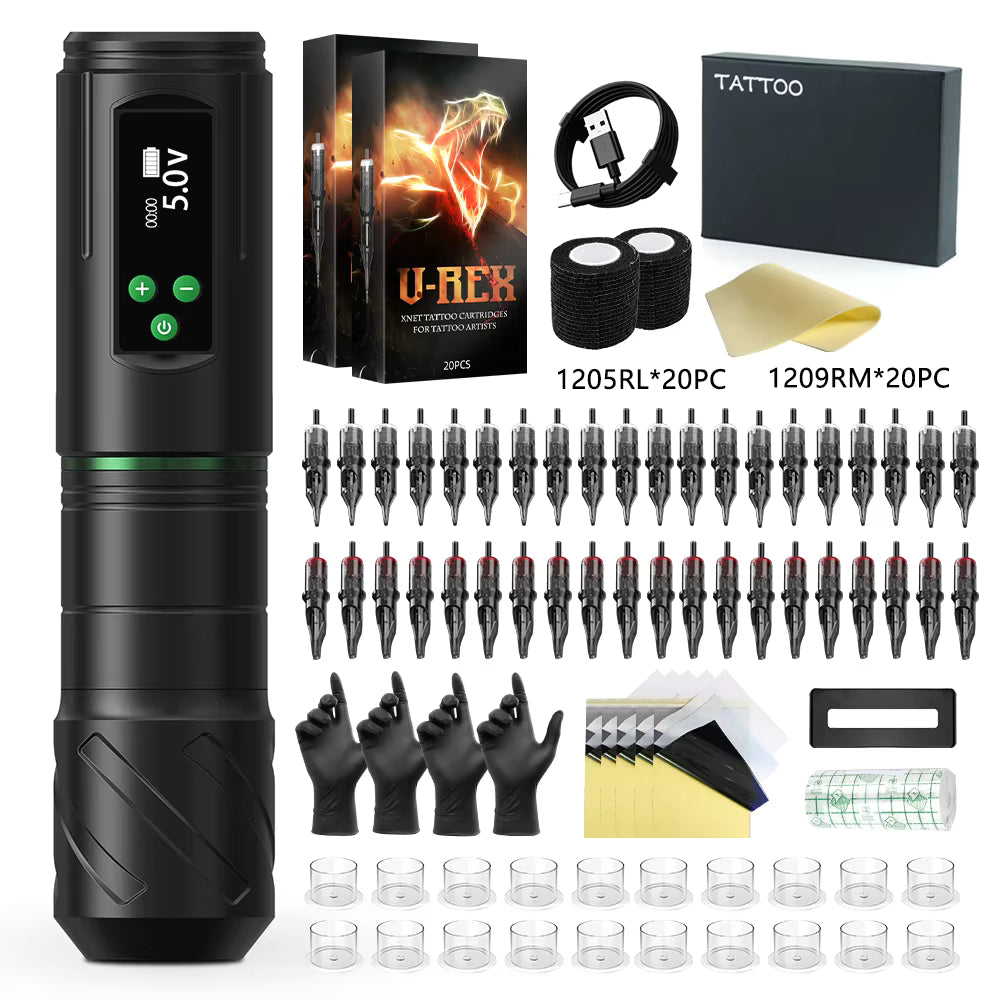 Tattoo Kit T-Rex Cordless Tattoo Machine Kit Permanent Makeup Tattoo Machine Kit Tattoo Pen Kit Beginner Tattoo Complete Kit