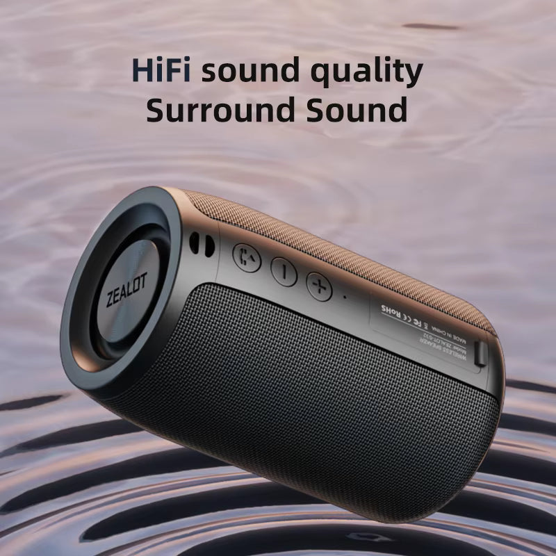 ZEALOT-S32 Mini Portable Bluetooth Speaker HIFI Subwoofer Wireless Speaker with fm Radio Column Support TF, TWS, USB