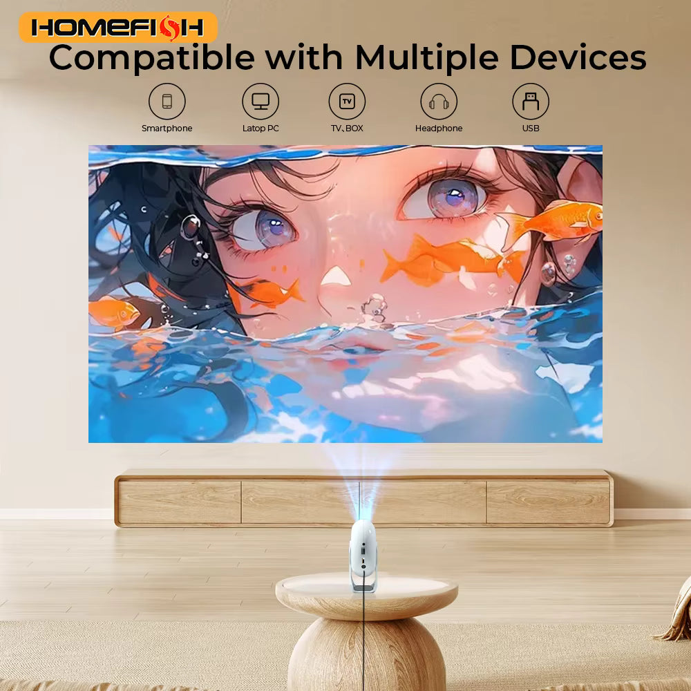 2025 Newest Mini Native Android 4K Projector 100ANSI 2.4G/5G WIFI BT5.0 Cinema Outdoor Portable 360° Rotable Projector