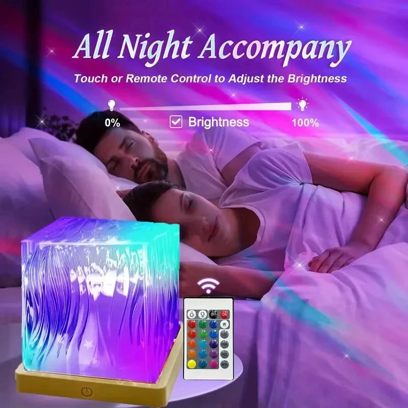 LED Water Ripples Lamp Galaxy Projector Night Light with Remote Control USB Powered A Mood Light Perfect for Home Room Decor