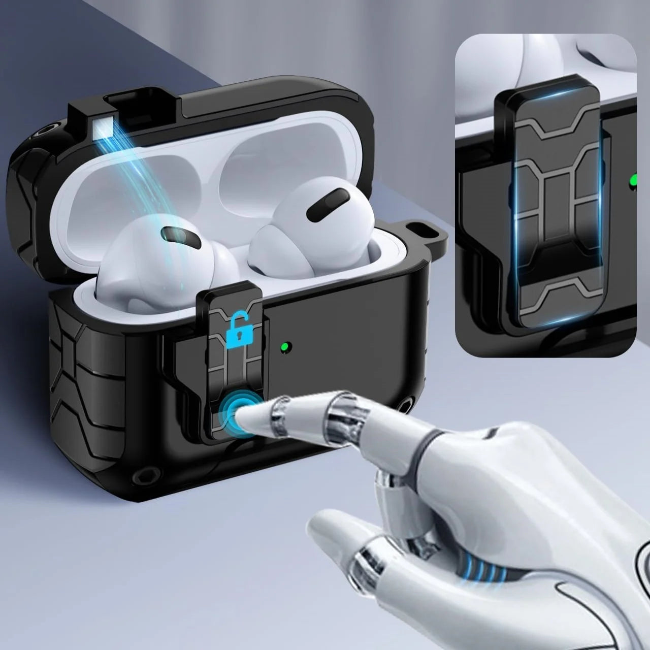 For AirPods Pro 3 (2025) Case Compatible with Magsafe Magnetic Automatic Lock with Phone Stand & Cleaning Kit For AirPods Pro 3