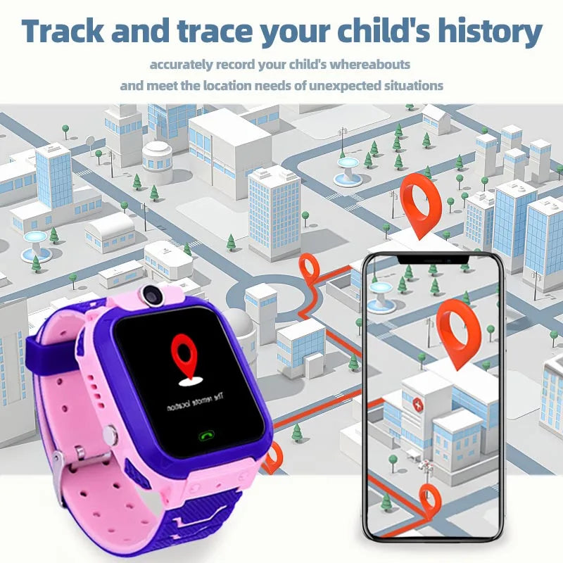 Kids Smart Watch Waterproof IP67 SOS Anti-lost Phone Watch Baby 2G SIM Card Call Location Tracker Child Smartwatch